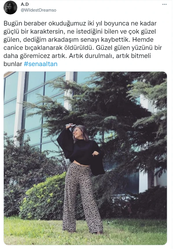 Sena Altan cinayetinde yeni detaylar: Sevgili olma isteğini kabul etmediği için öldürülmüş